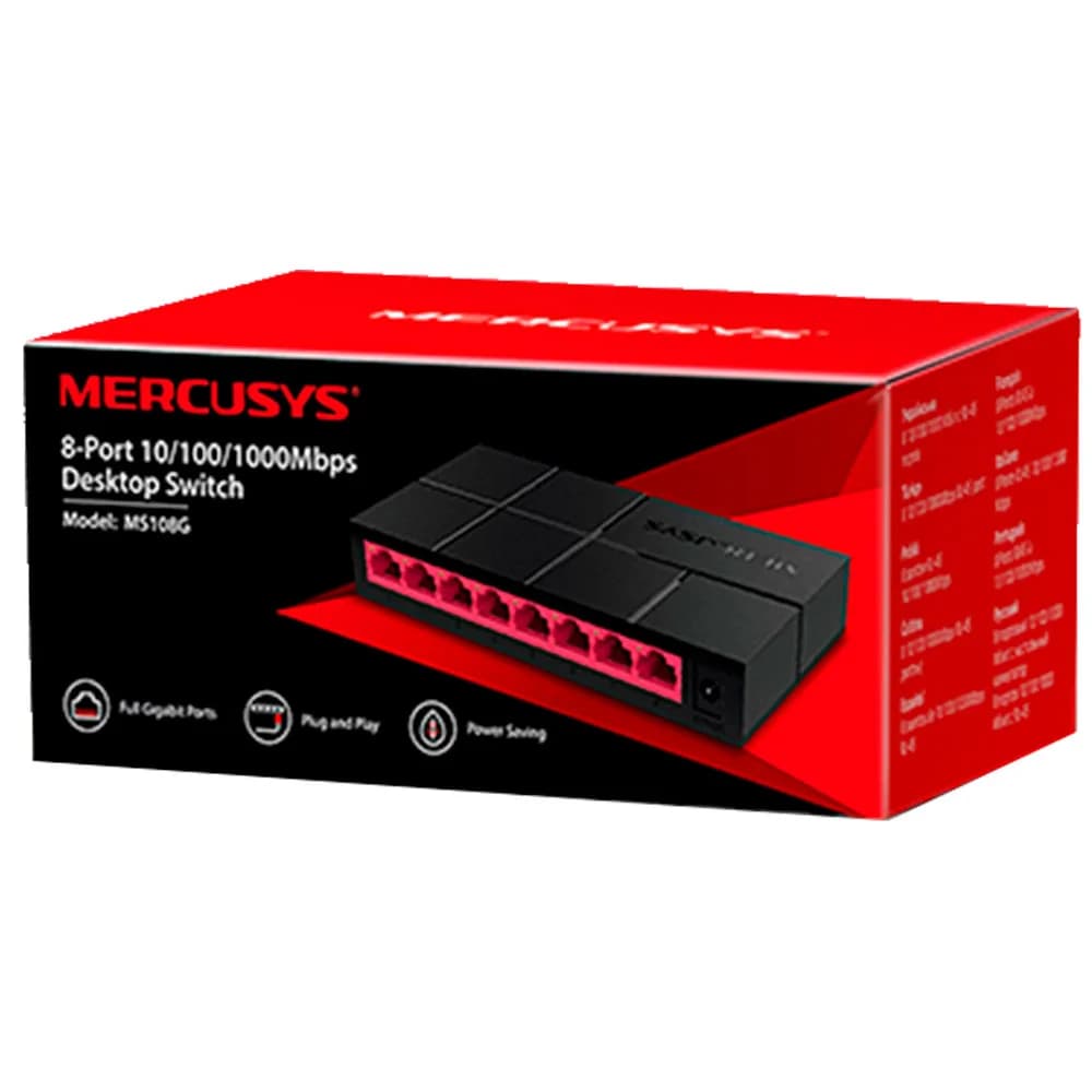 SWITCH 8 PORTAS 10/100/1000MBPS MERCUSYS MS108G