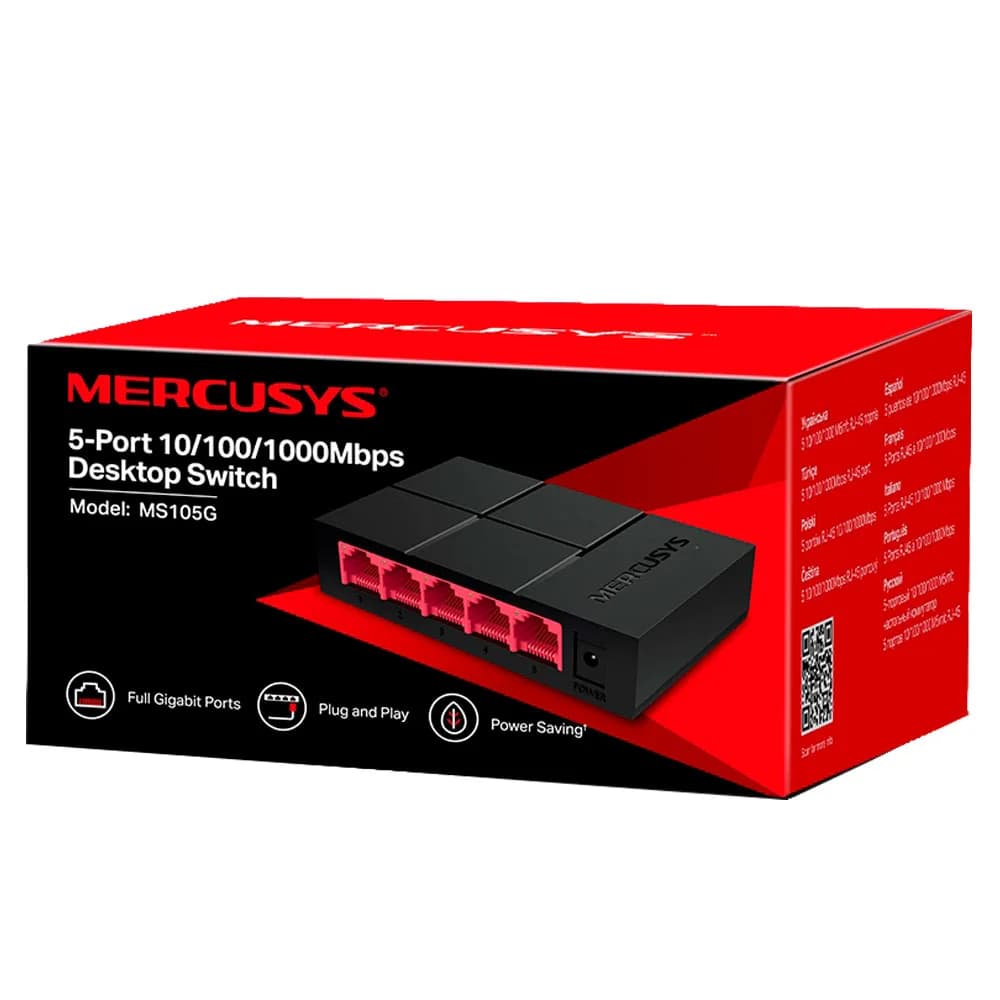 SWITCH DE MESA 5 PORTAS 10/100/1000MBPS MERCUSYS MS105G