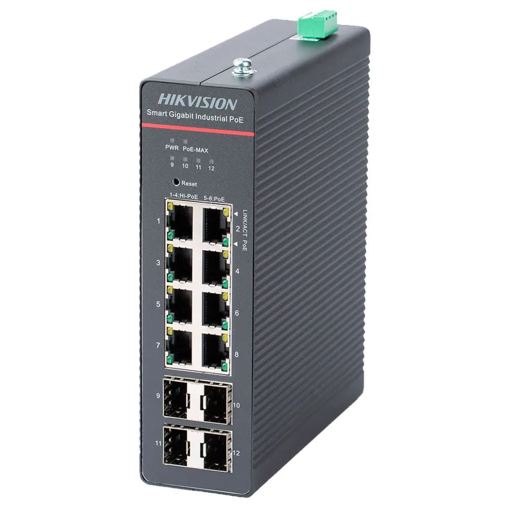Switch DS-3T1512HP-SI-8P4F Gerenciavel Hikvision