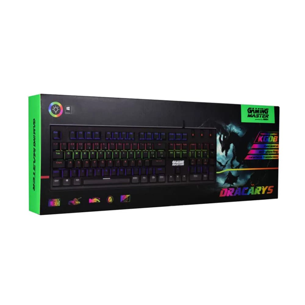 TECLADO K-MEX MECANICO GAMER KG-DB28 DRACARYS KGDB SWITCH BLUE RGB