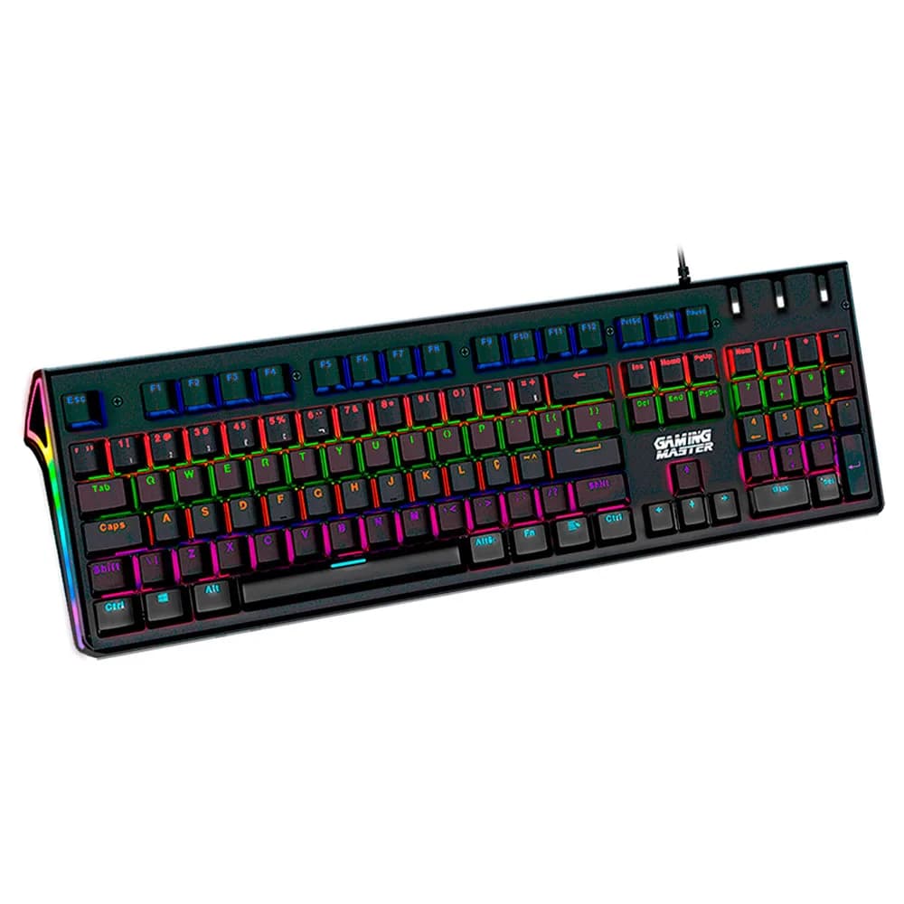 Teclado K-Mex Mecânico Gamer KIEC28 Flashstrike Switch Blue RGB
