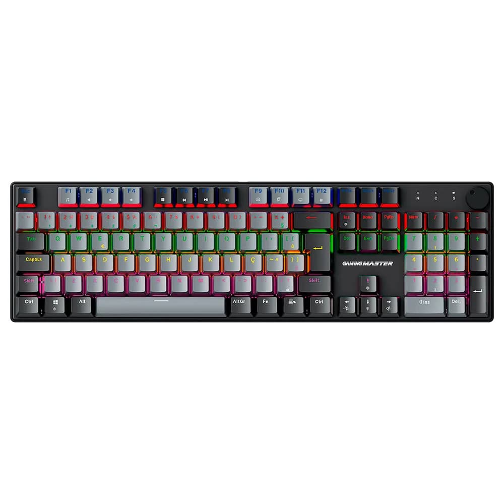 Teclado K-Mex Mecânico Gamer Shadowscope KGY528 Cinza e Preto