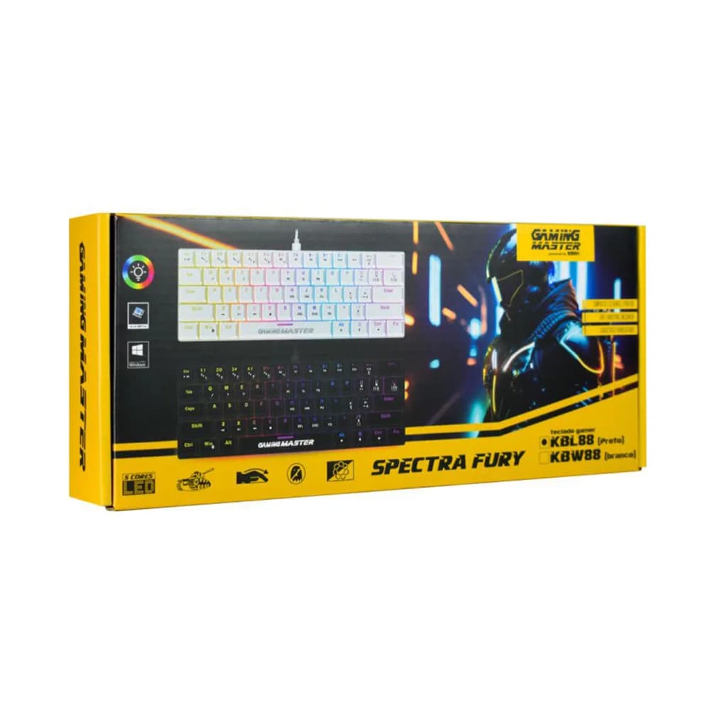 TECLADO K-MEX MECANICO GAMER SPECTRAFURY PRETO KBL8 RGB