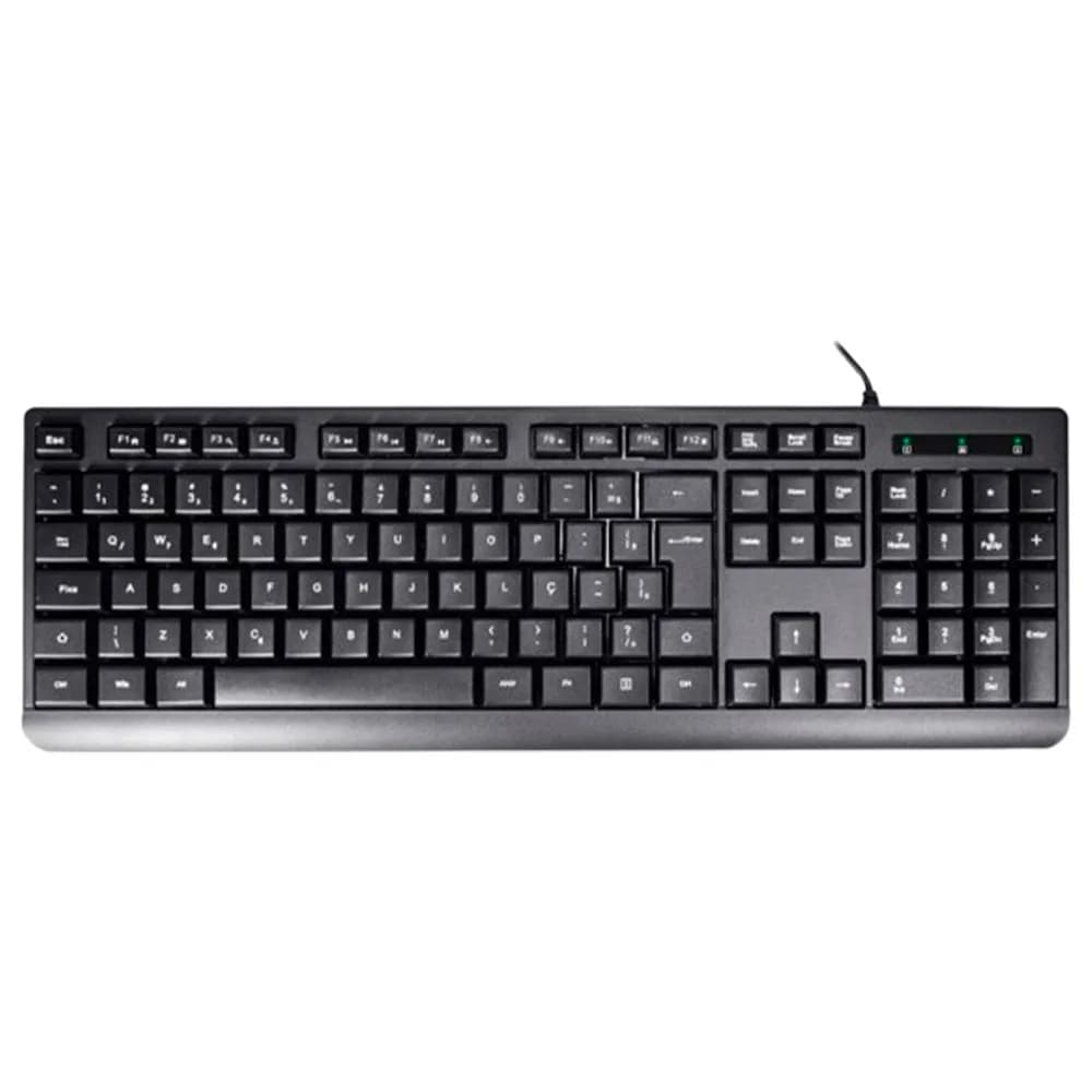 Teclado K-Mex Multimídia ABNT 2 KMD128 USB Preto