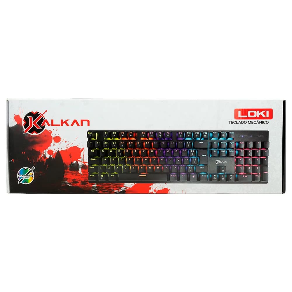 TECLADO KALKAN MECANICO GAMER LOKI PRETO SWITCH BROWN KLK00013