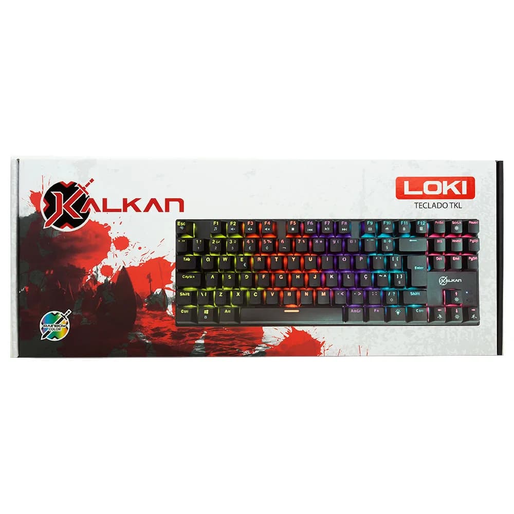 TECLADO KALKAN MECANICO GAMER LOKI TKL PRETO SWITCH BROWN KLK00014