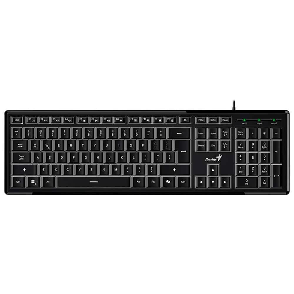 TECLADO MULTIMIDA GENIUS SLIMSTAR 820 PRETO ABNT 2