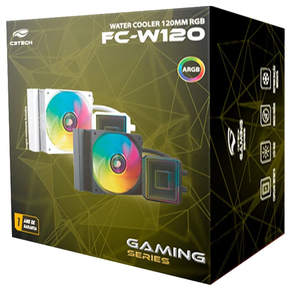 WATER COOLER C3TECH 120MM FC-W120BKV2 PRETO RGB