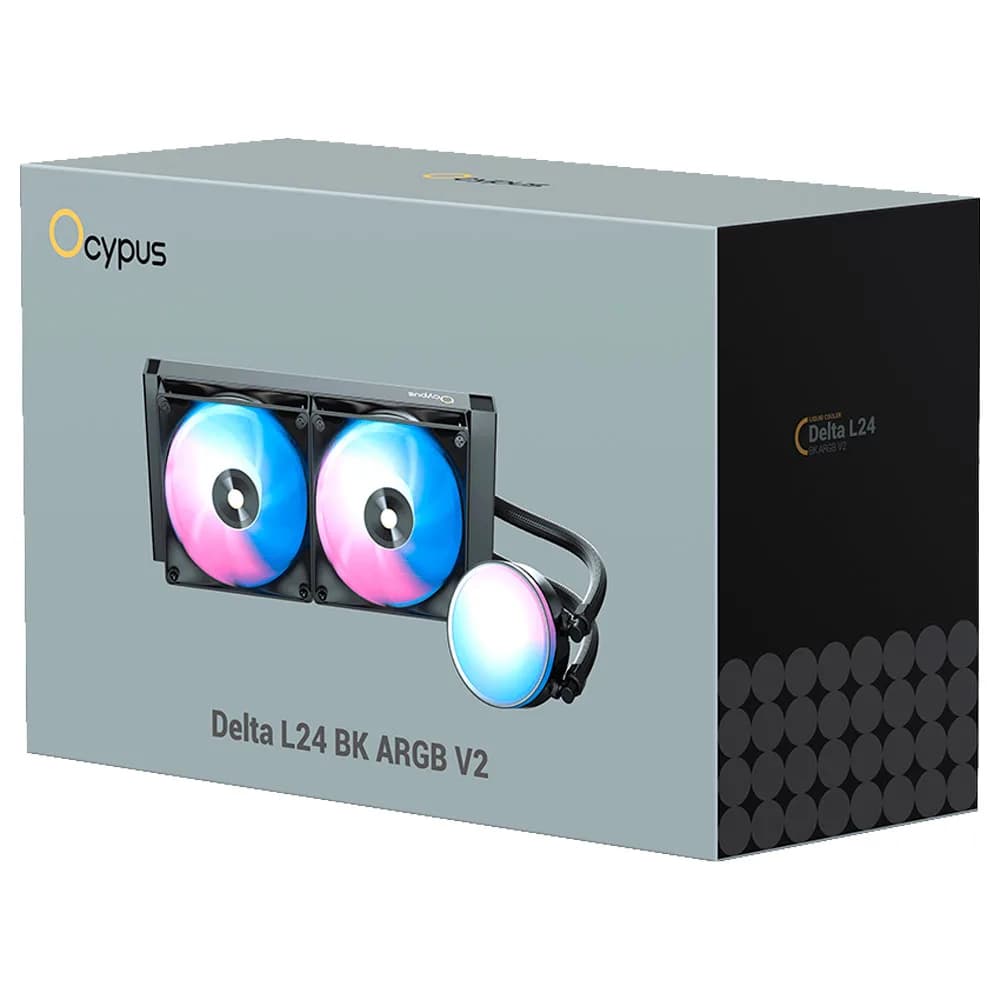 WATER COOLER DELTA L24 BK ARGB V2 CYPUS PRETO DELTA-L24-BK2AAWNN02X-GL