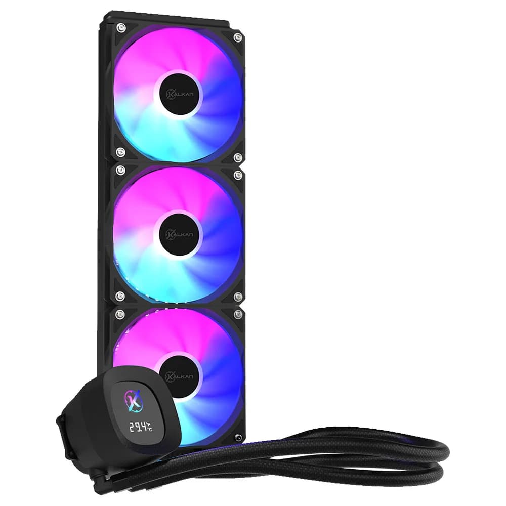 WATER COOLER KALKAN AURA DIGITAL 360MM PRETO ARGB KLK00101