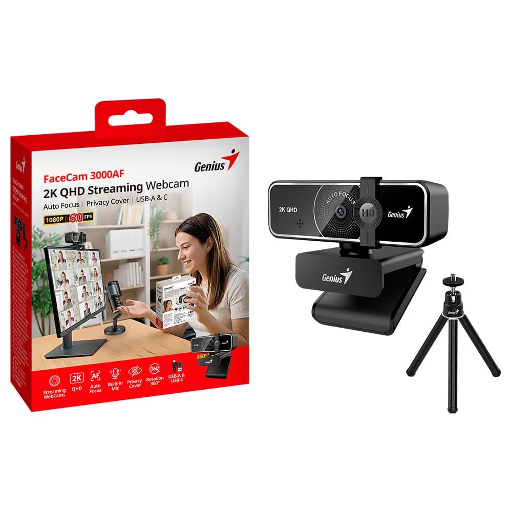 WEBCAM GENIUS FACECAM 3000AF 2K QHD COM TRIPE