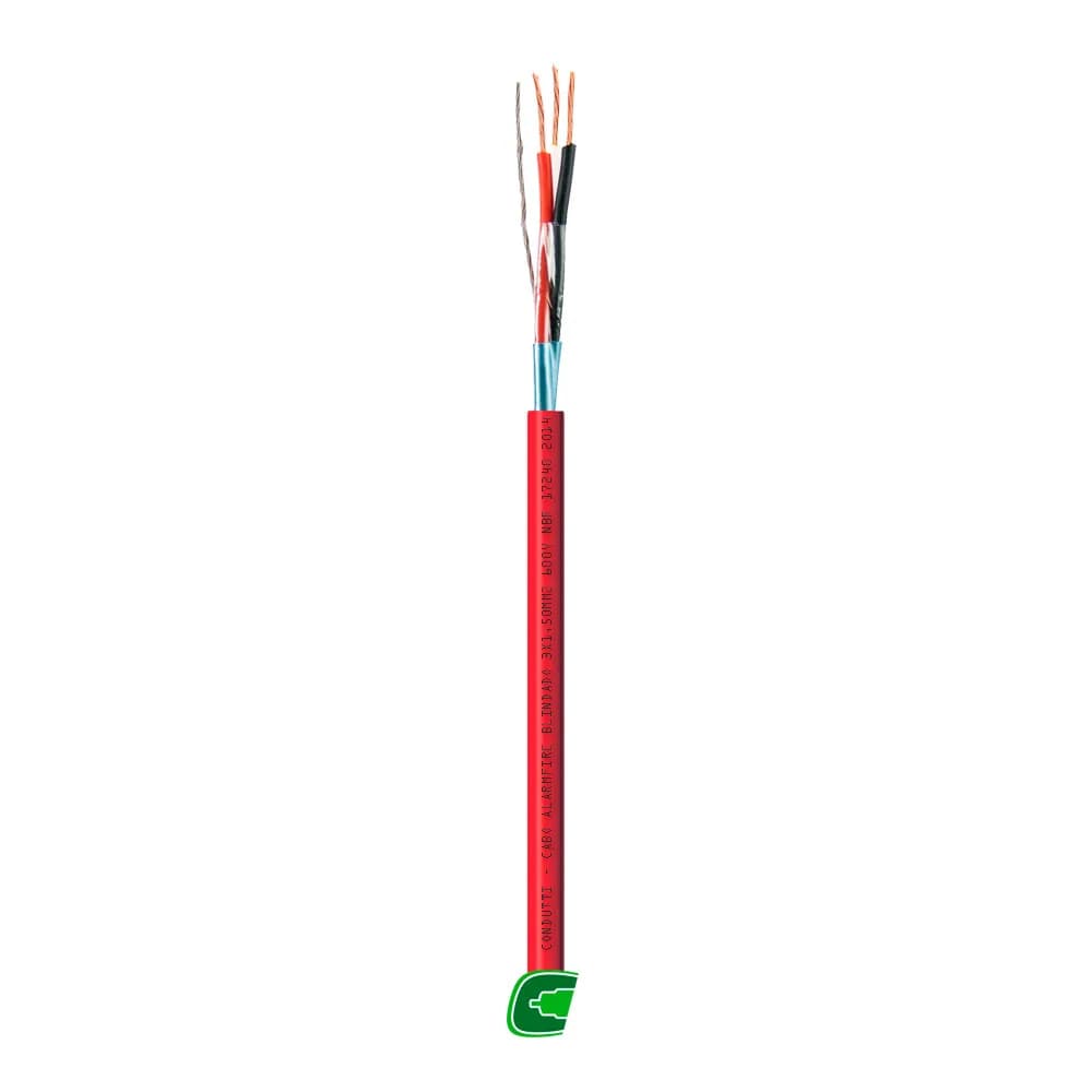 Cabo Alarme Incendio 4 Vias (2X0,75MM2 + 2X1,5MM2) Vermelho RL 100M - Condutti