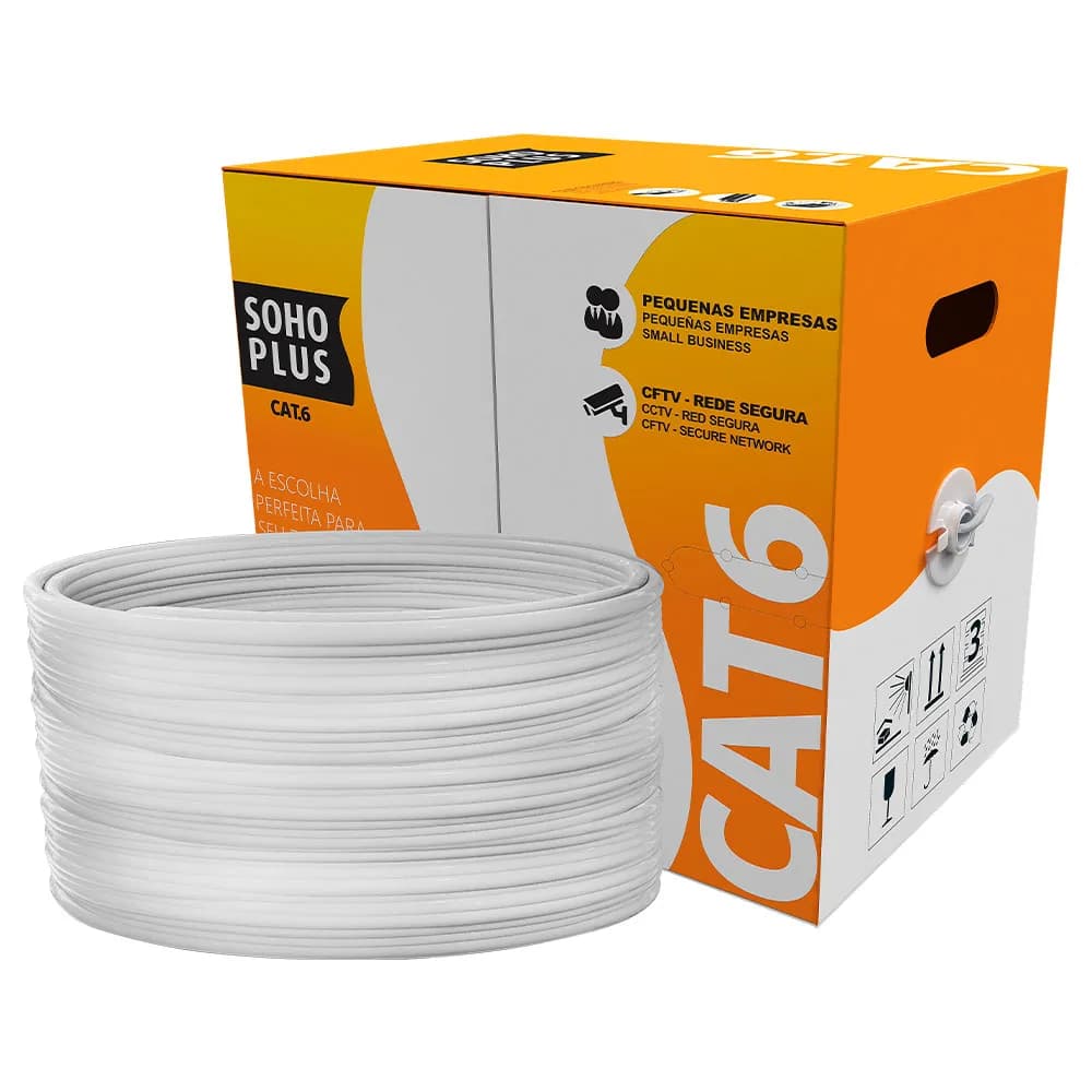 Cabo Rede LAN Furukawa Sohoplus CAT6 U/UTP CMX Branco Certificado CX 305M