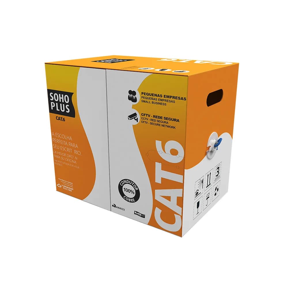 Cabo Rede LAN Furukawa Sohoplus CAT6 U/UTP CMX Azul Claro Certificado CX 305M