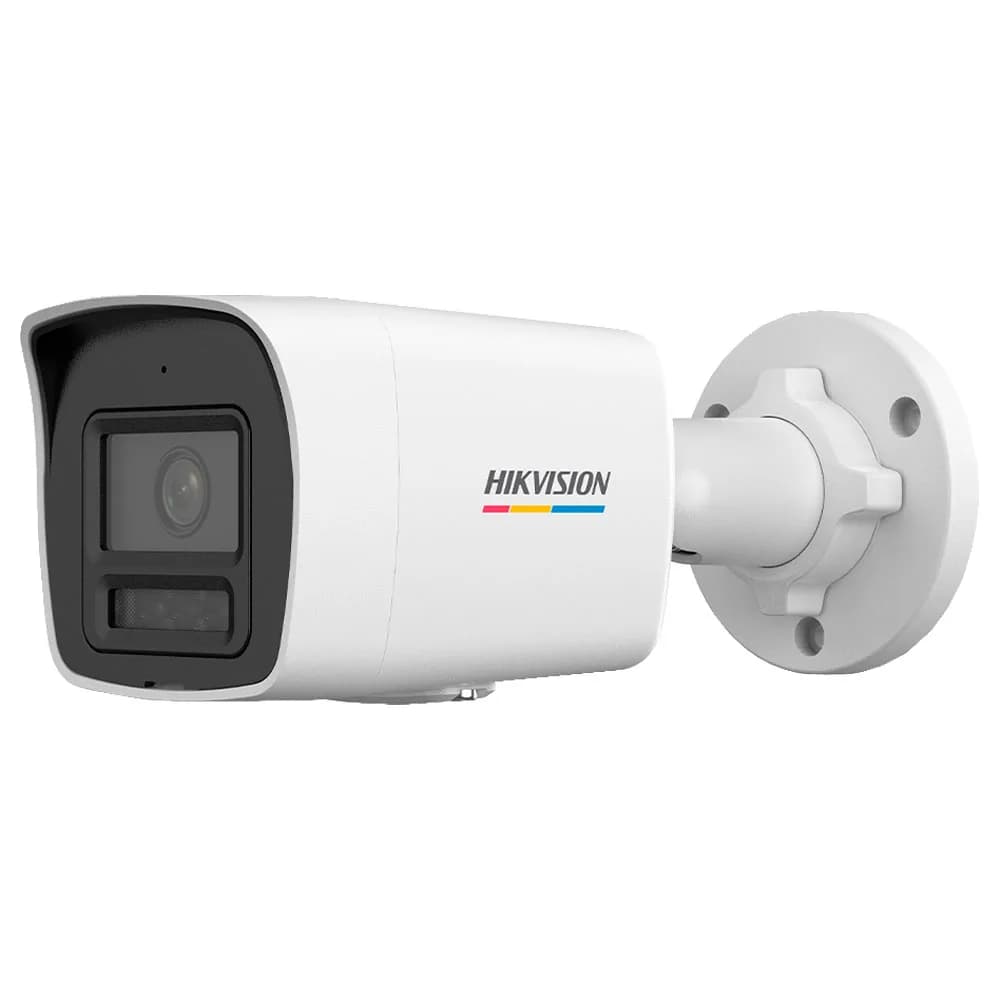 Camera Hikvision IP AcuSense ColorVu 3.0 4MP Bullet 2.8mm Luz Branca 30m Mic Embutido IP67 DS-2CD1047G3-LIU