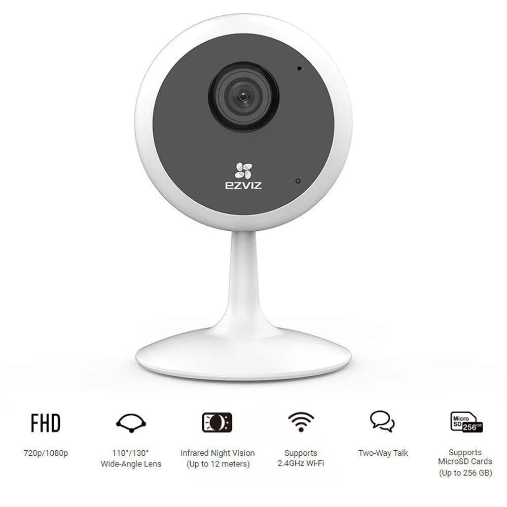 Câmera IP 2MP Wi-Fi Interna 2.8mm Deteccao de Movimento IR12M MIC BID Branca C1C CS-C1C-E0-1E2WF Ezviz