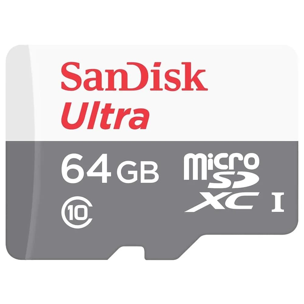 Cartão de Memória SanDisk Microsdhc 64GB Class 10 + Adaptador- SDSQUNR-064G-GN3MA