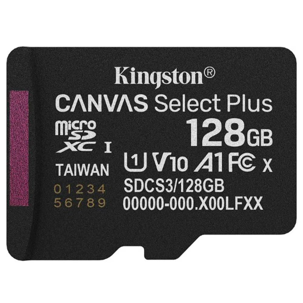Cartão de Memória SD Kingston Canvas Select Plus Class 10UHS-I 128GB Micro+Adaptador - SDCS3/128GB