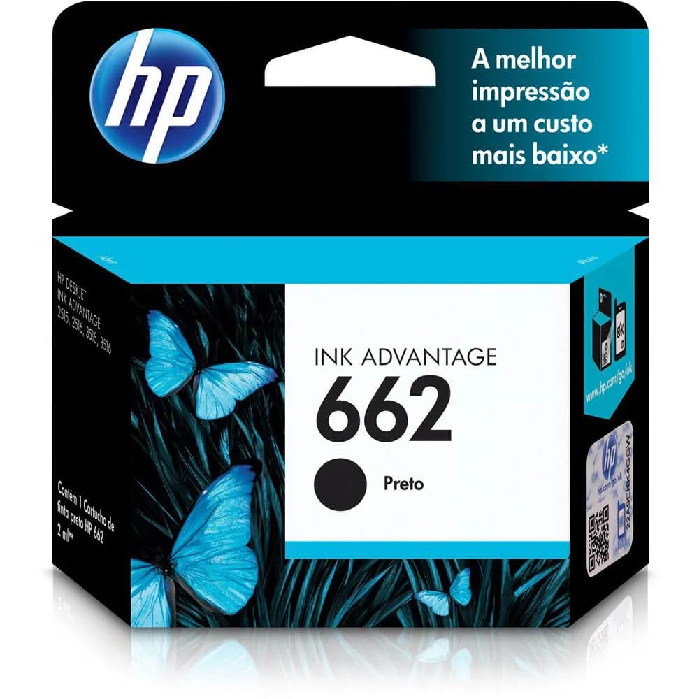 Cartucho HP CZ103AB N 662 Preto