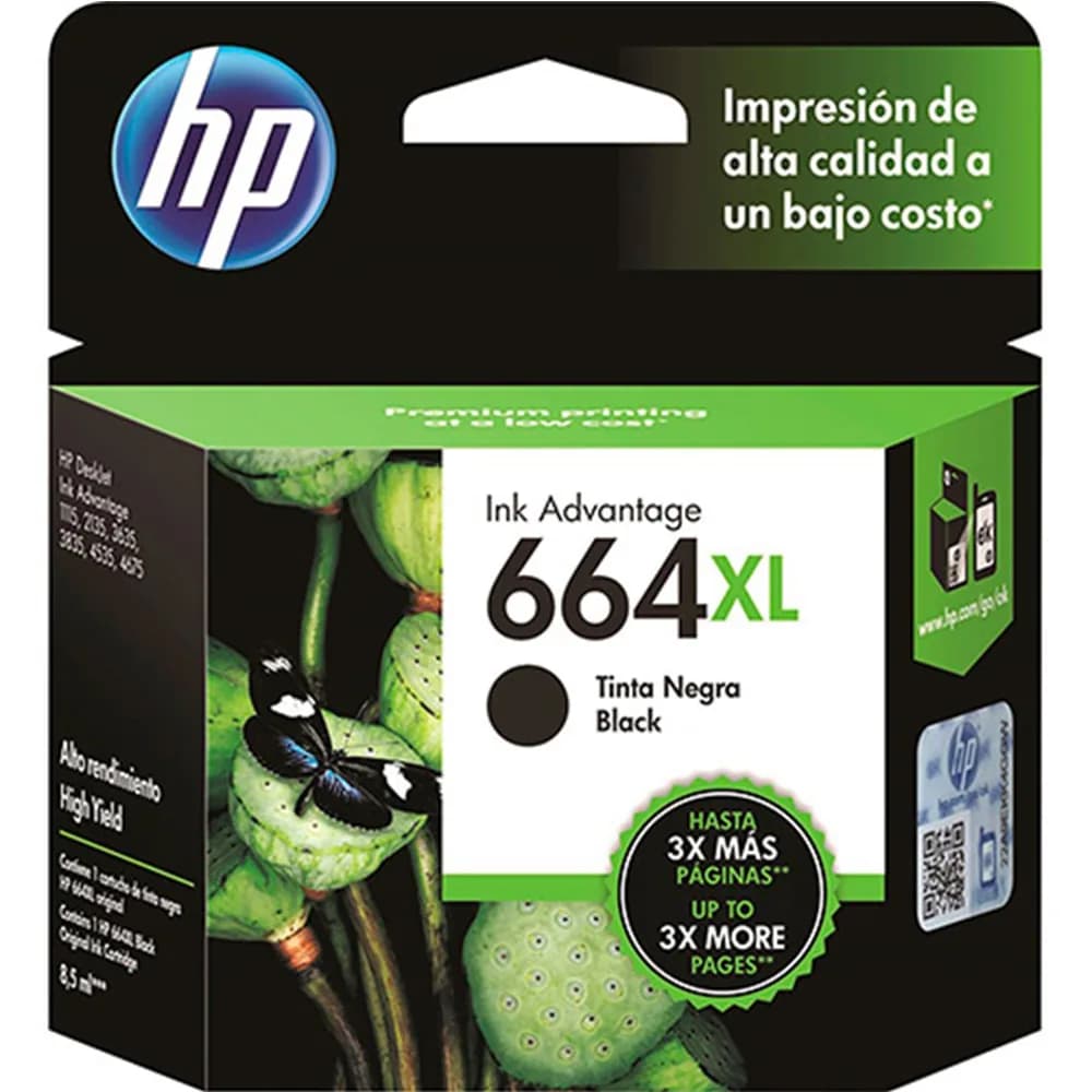 Cartucho HP F6V31AB N 664XL Preto