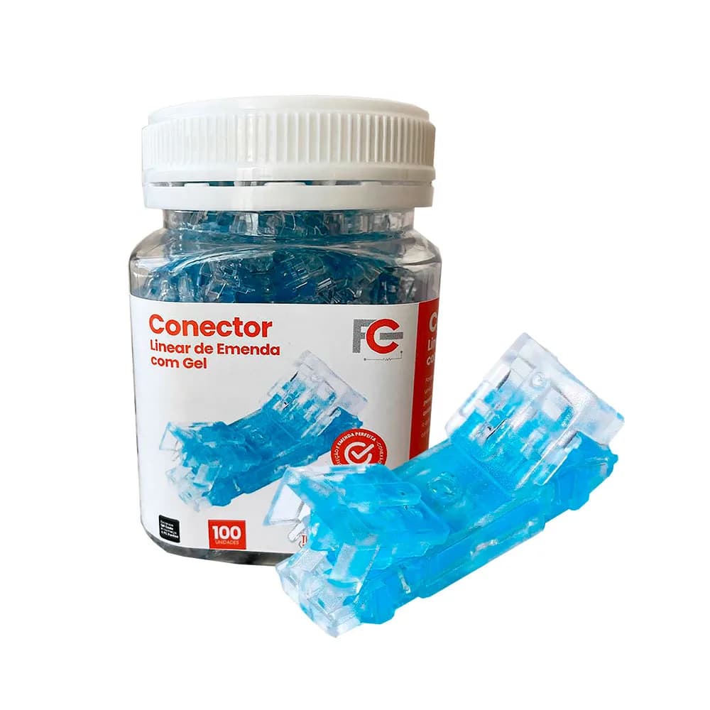 Conector Linear de Emenda Gel Pote c/ 100 Peças Fcgelcn FC Fontes