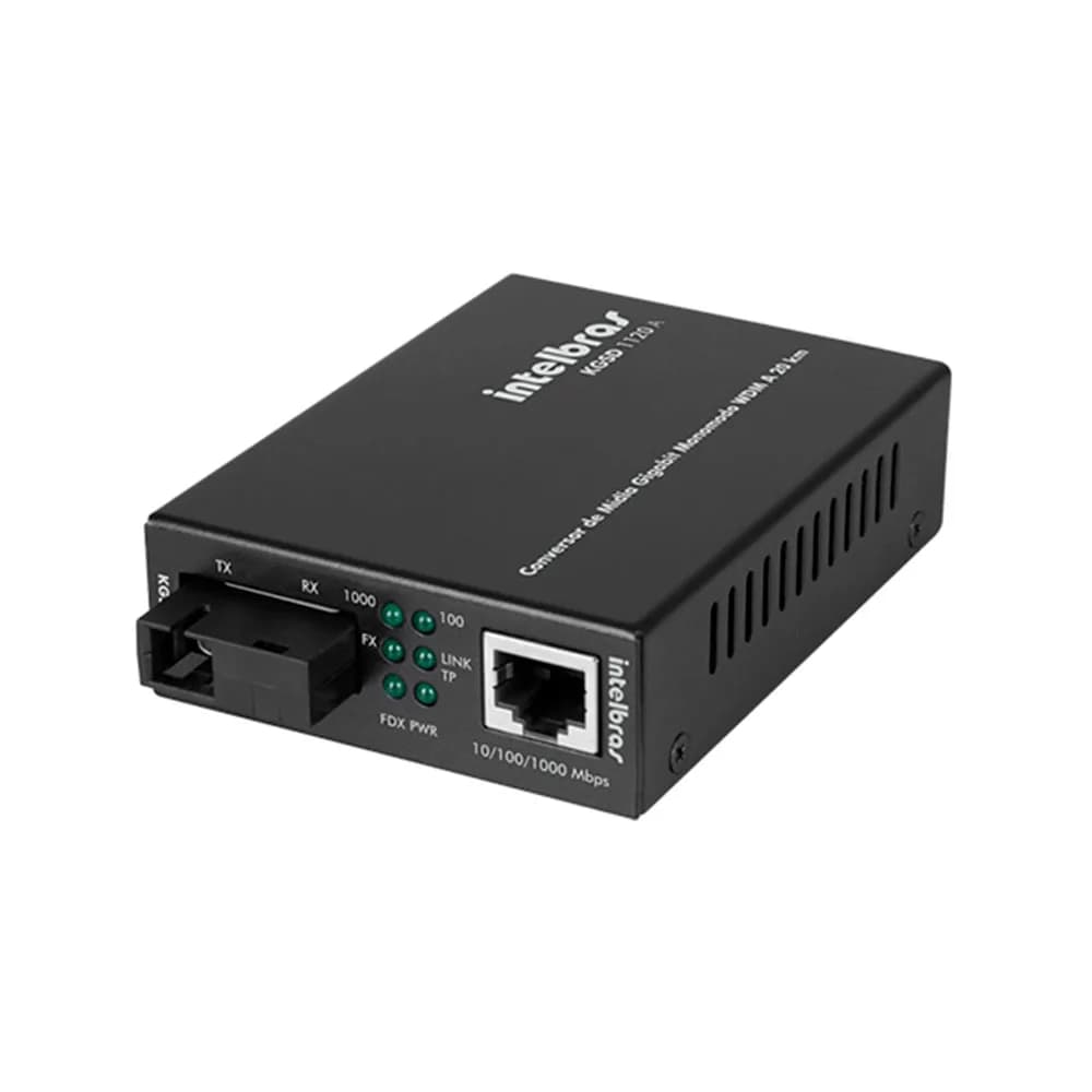 Conversor de Mídia Intelbras Kgsd 1120 a Gigabit Monomodo 20 KM WDM - 4780010