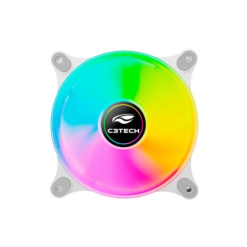 Cooler para Gabinete C3Tech ARGB Branco F9-L170WHRGB 120mm