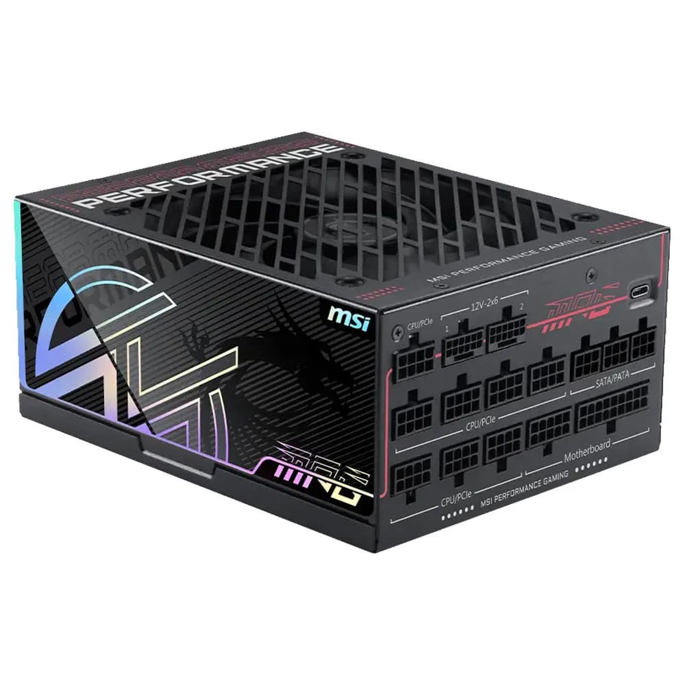 Fonte de Alimentação MSI 1300W MPG AI1300TS PCIE5 80 Plus Titanium Full Modular ATX 3.0 PCIe 5.0 306
