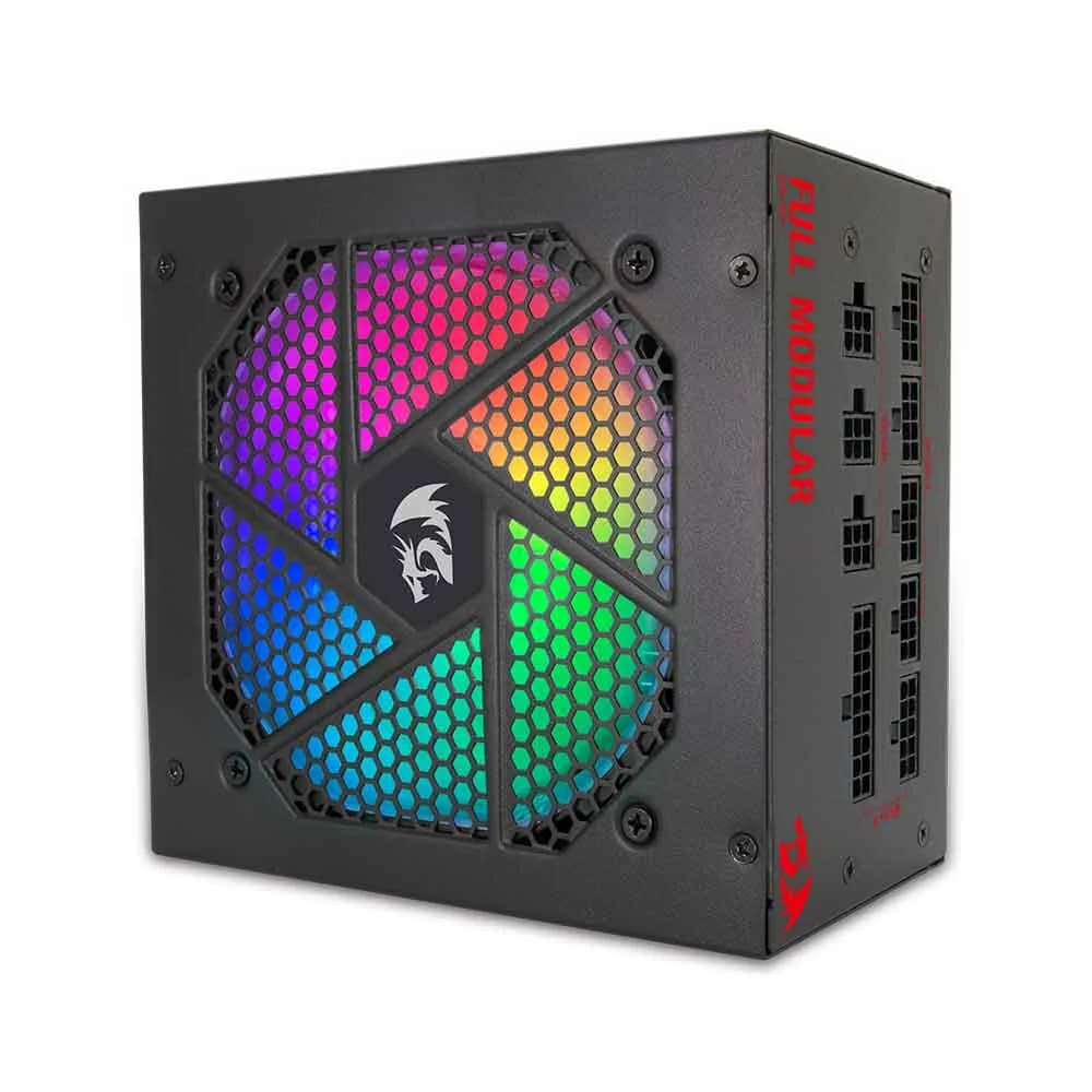 Fonte de Alimentação Redragon Gamer 750 Watts Full Modular RGB 80 Plus Gold GC-PS006-1 Preto
