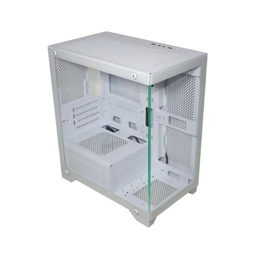Gabinete Gamer K-Mex Aquario CG-W1F9 Micro Poseidon Branco Micro ATX sem Cooler