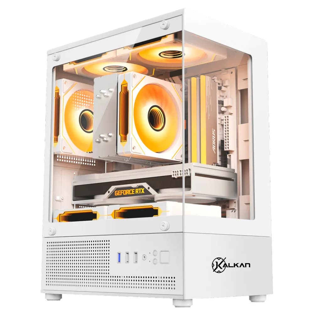 Gabinete Gamer Kalkan Hakon Branco sem Fan KLK00081