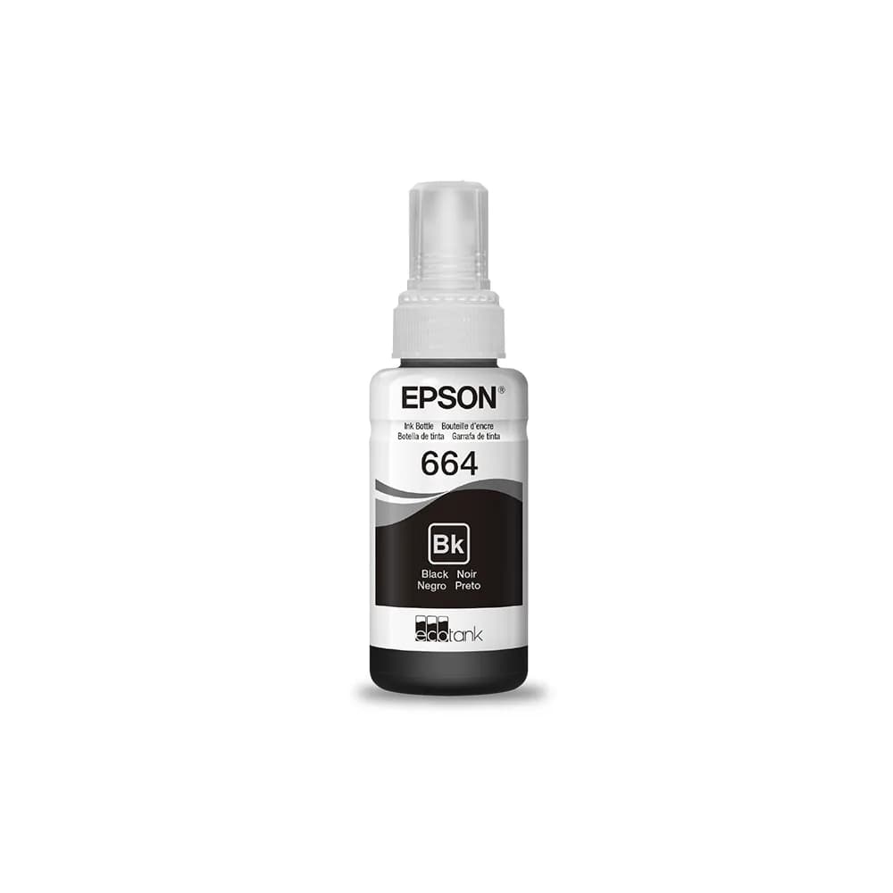 Garrafa/Refil de Tinta Epson T664120-AL Preto p/ L365 L375 L565 L575 L1300 L120 L380 L395 L396