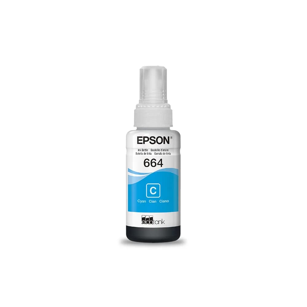 Garrafa/Refil de Tinta Epson T664220-AL Ciano p/ L365 L375 L565 L575 L1300 L120 L380 L395 L396