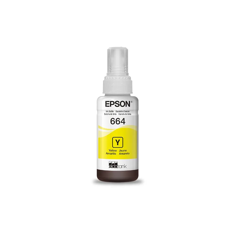 Garrafa/Refil de Tinta Epson T664420-AL Amarelo p/ L365 L375 L565 L575 L1300 L120 L380 L395 L396
