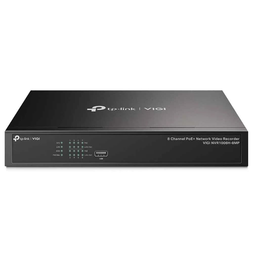 Gravador NVR de Vídeo de Rede PoE+ de 8 Canais Vigi NVR1008H-8MP Tplink TPN0354