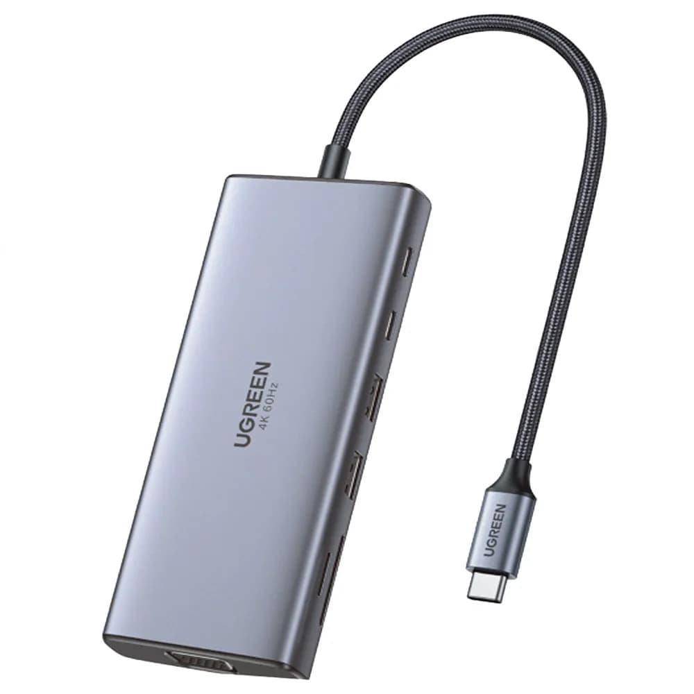 Hub USB Ugreen com HDMI/VGA/RJ45 GIGA/2P USB-a 3.0/2P USB-C/USB-C 100W/SD/TF/P2 - CM639