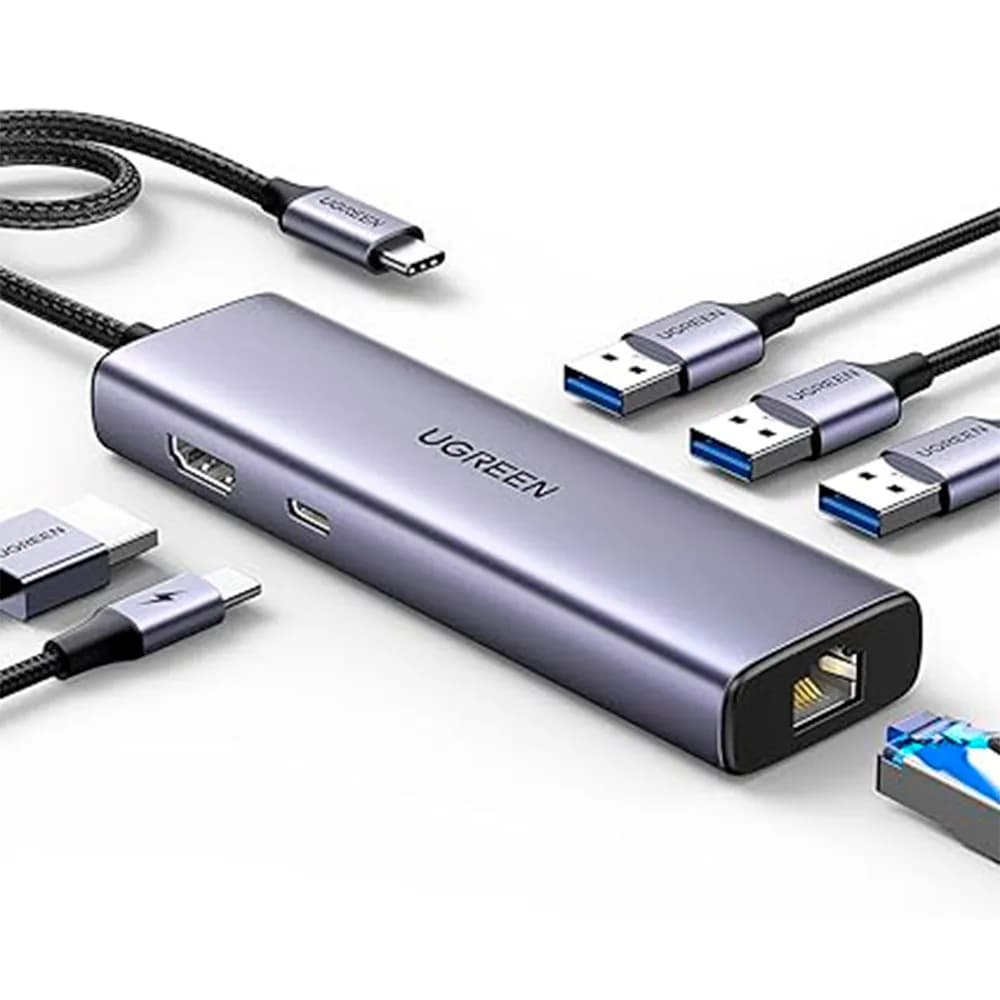 Hub USB Ugreen com RJ45 GIGA/HDMI/3P USB-a 3.0/USB-C 100W - CM512