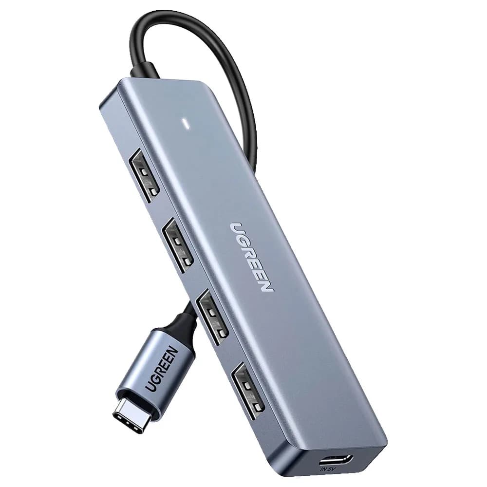 Hub USB Ugreen USB-C para 4 Portas USB-a e 1 Porta USB-C de 10W - CM219