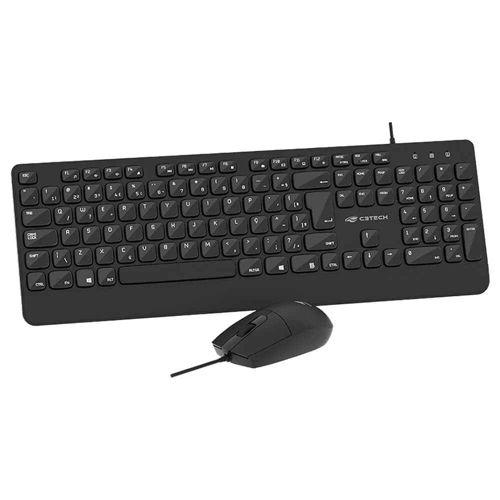 Kit Mouse e Teclado C3Tech com Fio USB KT-150BK