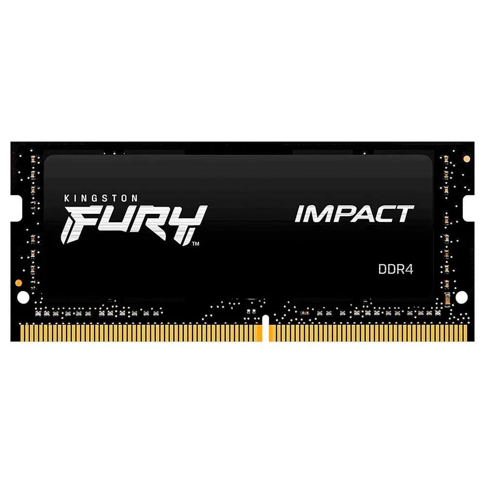 Memória Kingston Fury Impact 8GB DDR4 3200MHz 1.2V Black Notebook - KF432S20IB/8