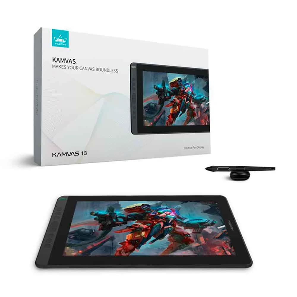 Mesa Digitalizadora GS1331 Huion Kamvas - Tamanho 13", Tela Full HD, com 8 Botões (Cor Preto)
