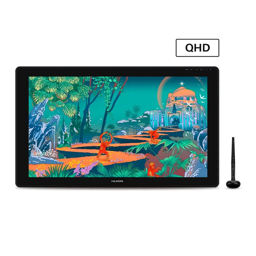 Mesa Digitalizadora GS2402 Huion Kamvas Plus - Tamanho 24", Tela QHD 2,5K (Cor Preto)