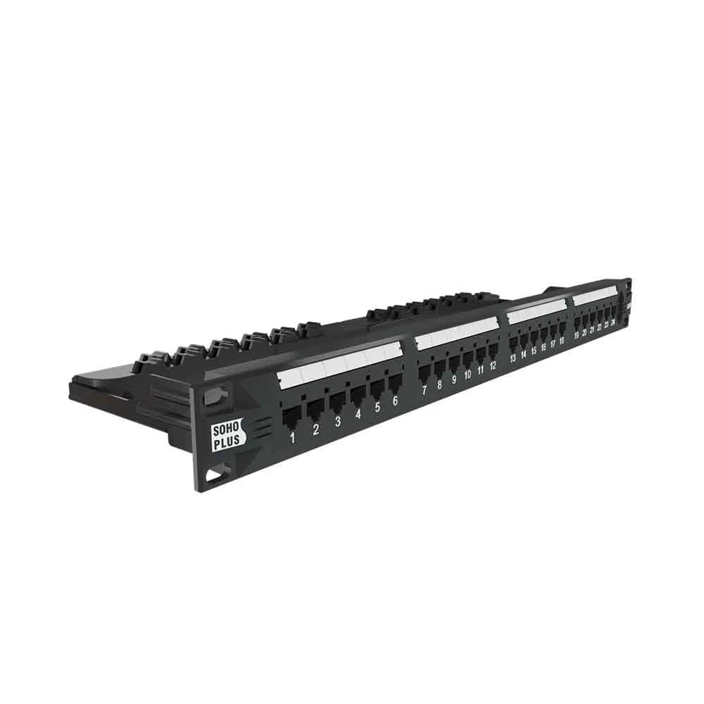 Patch Panel Furukawa Sohoplus CAT6 24 Portas T568A/B C/Guia