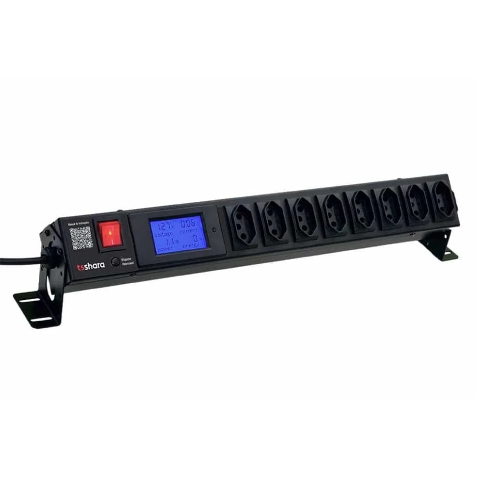 PDU Filtro de Linha TS Shara + Protetor 8 Tomadas 20A c/ Display Cabo 1,5M Bivolt - 576