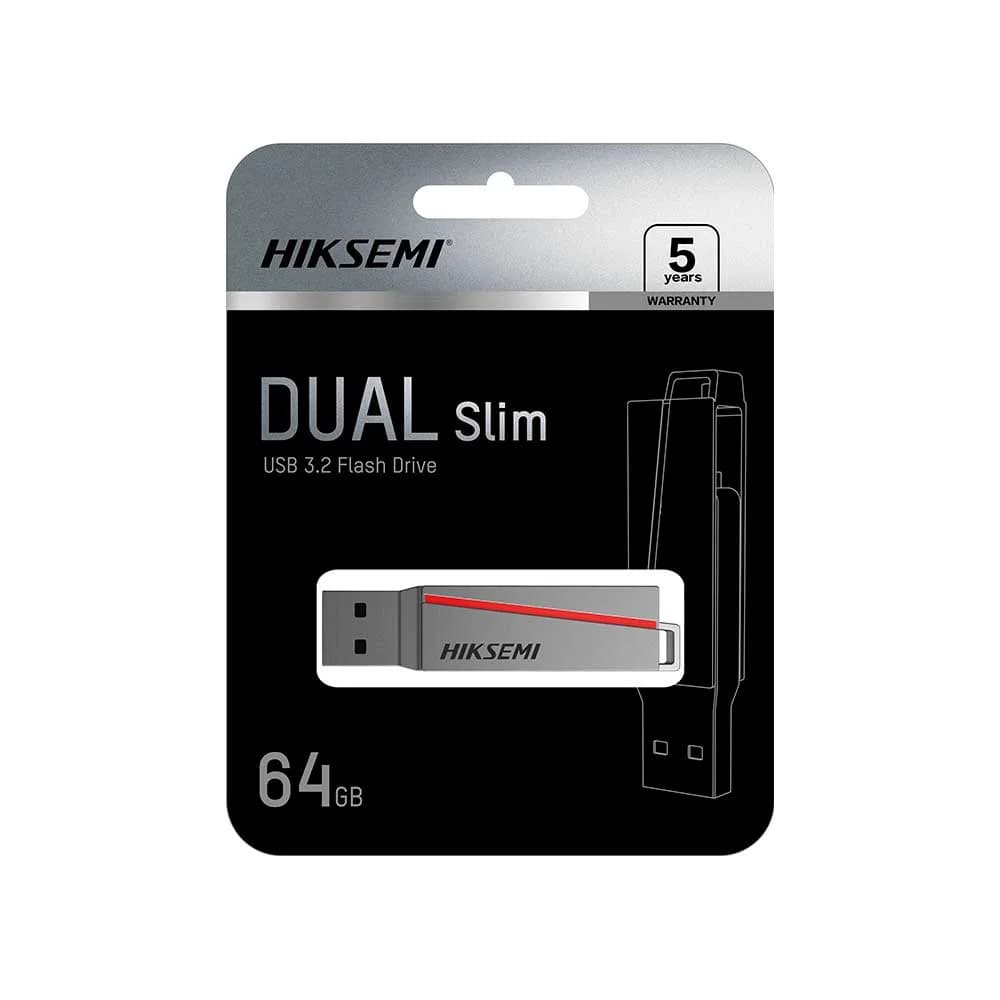 Pen Drive Hiksemi Dual Drive E307C 64GB USB 3.0 - HS-USB-E307C/64G/U3