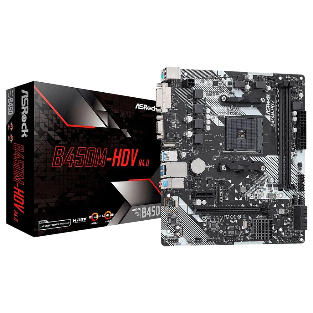 Placa Mãe (AMD) ASRock B450M HDV R4 DDR4 AM4