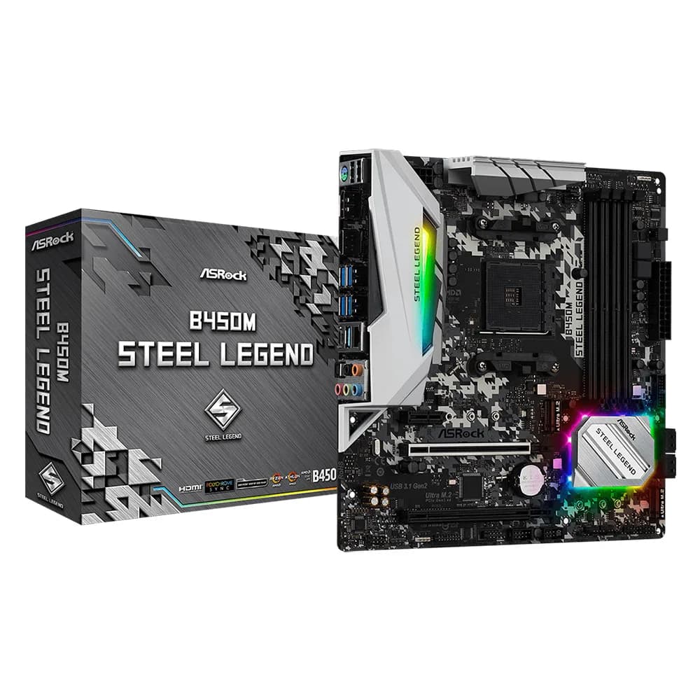 Placa Mãe (AMD) ASRock B450M Steel Legend DDR4 AM4 90-MXB9Y0-A0BAYZ