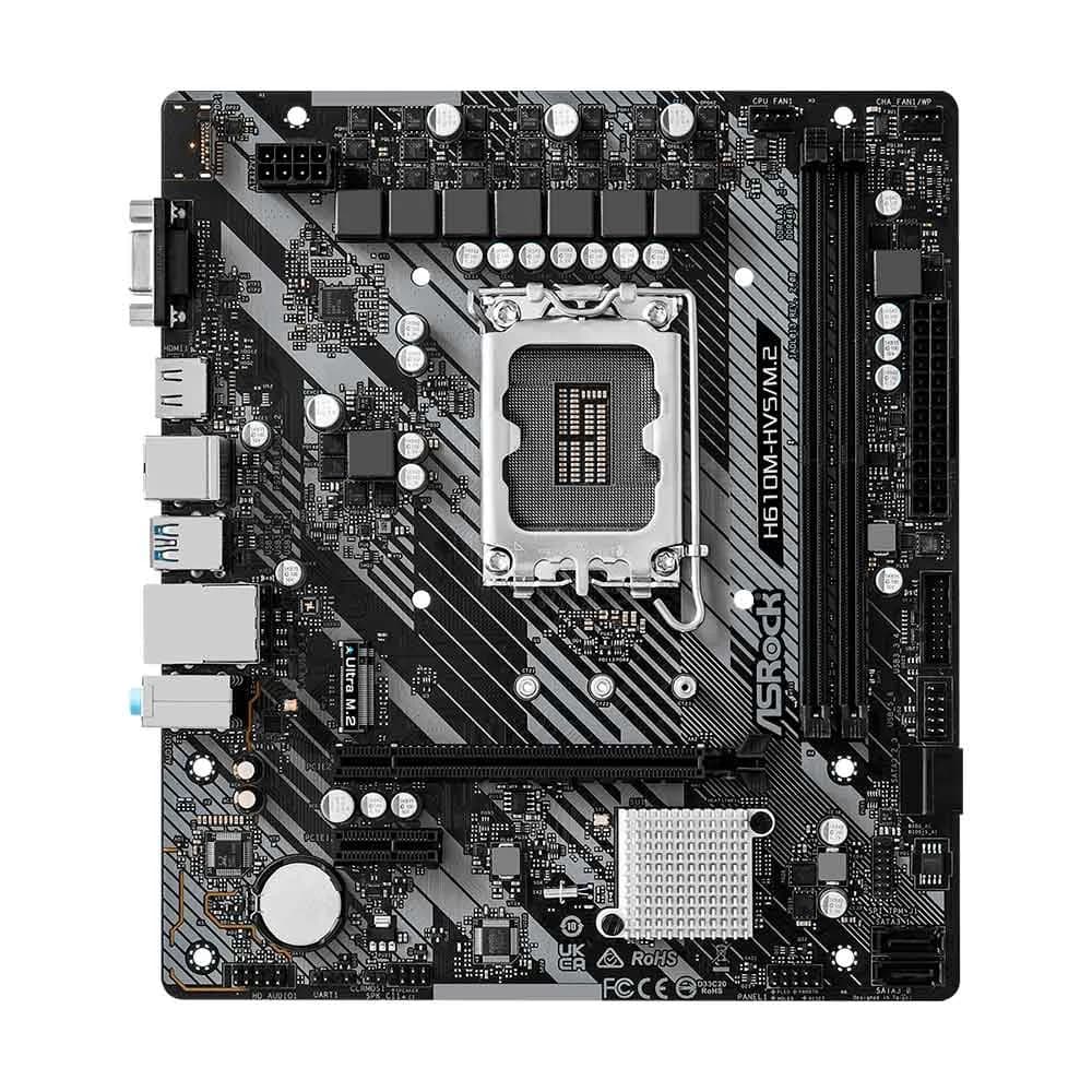 Placa Mãe (Intel) ASRock H610M-HVS M.2 DDR4 LGA1700 12° Geração e 13ª Geração