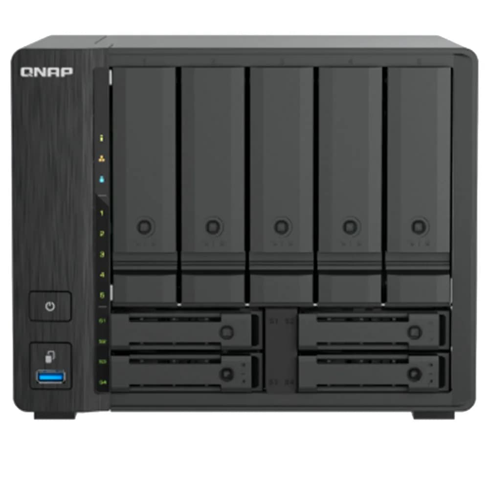 Storage nas Qnap 5 Baias SATA+4 NVMe Intel Core I3+1P 2.5GB 1P 10GB+2P Thunderbolt 4 - TS-H966TX-8G