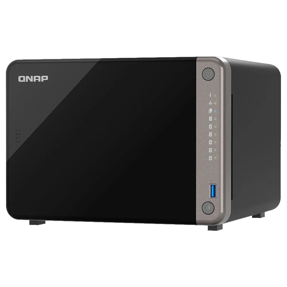Storage nas Qnap 6 Baias ARM CORTEX-476 8GB 2 Portas LAN e 1 Porta 2.5GB - TS-AI642-8G-US